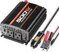 500W Power Inverter DC 12V to AC 110V Dual AC Charging Port and 2A USB Ports Pack of 2 W6592