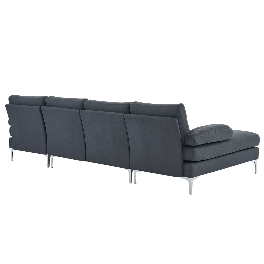 Dark Gray U-Shaped 4-Seat Modular Sofa K685