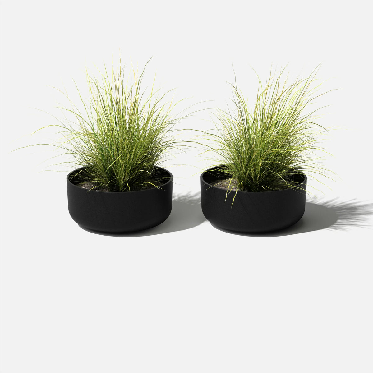 Kona Bowl 14" Plastic-Stone Planter 2-Pack Black A490658