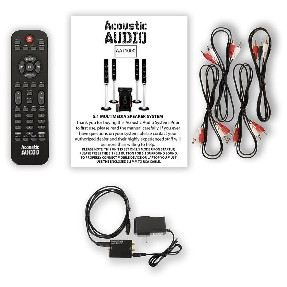 Tower 5.1 Speaker System with Optical Input Powered Sub C229591