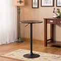 Black Round Adjustable Height Metal Bar Table W263