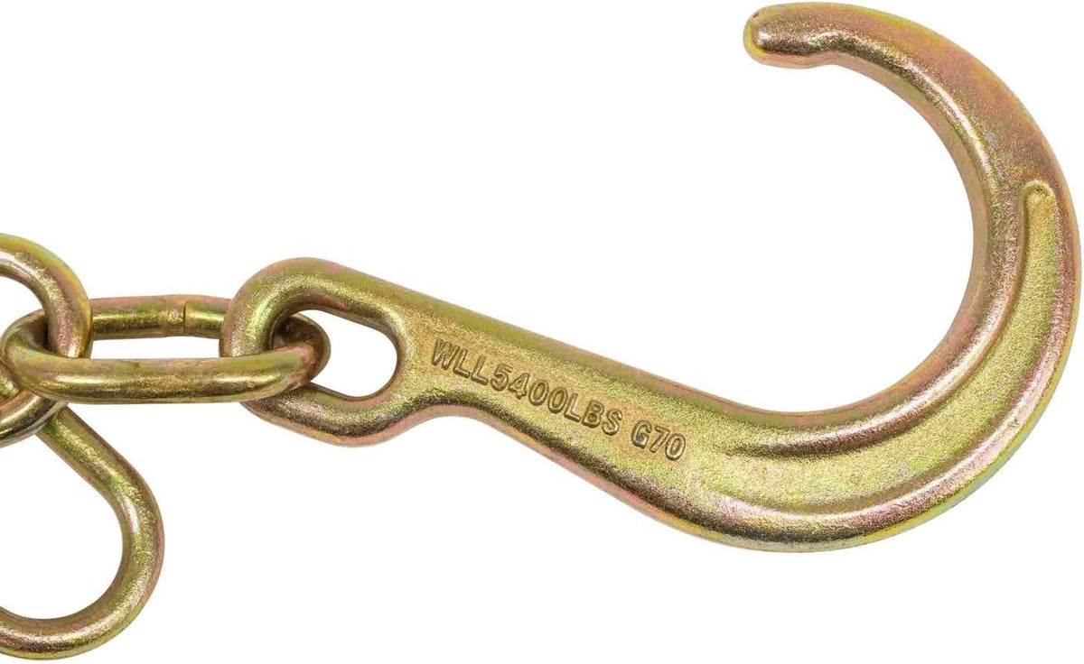 (2 Pack) 8" G70 J Hook with T-J Hooks and Enlarged Link, 5,400 lbs WLL T41427
