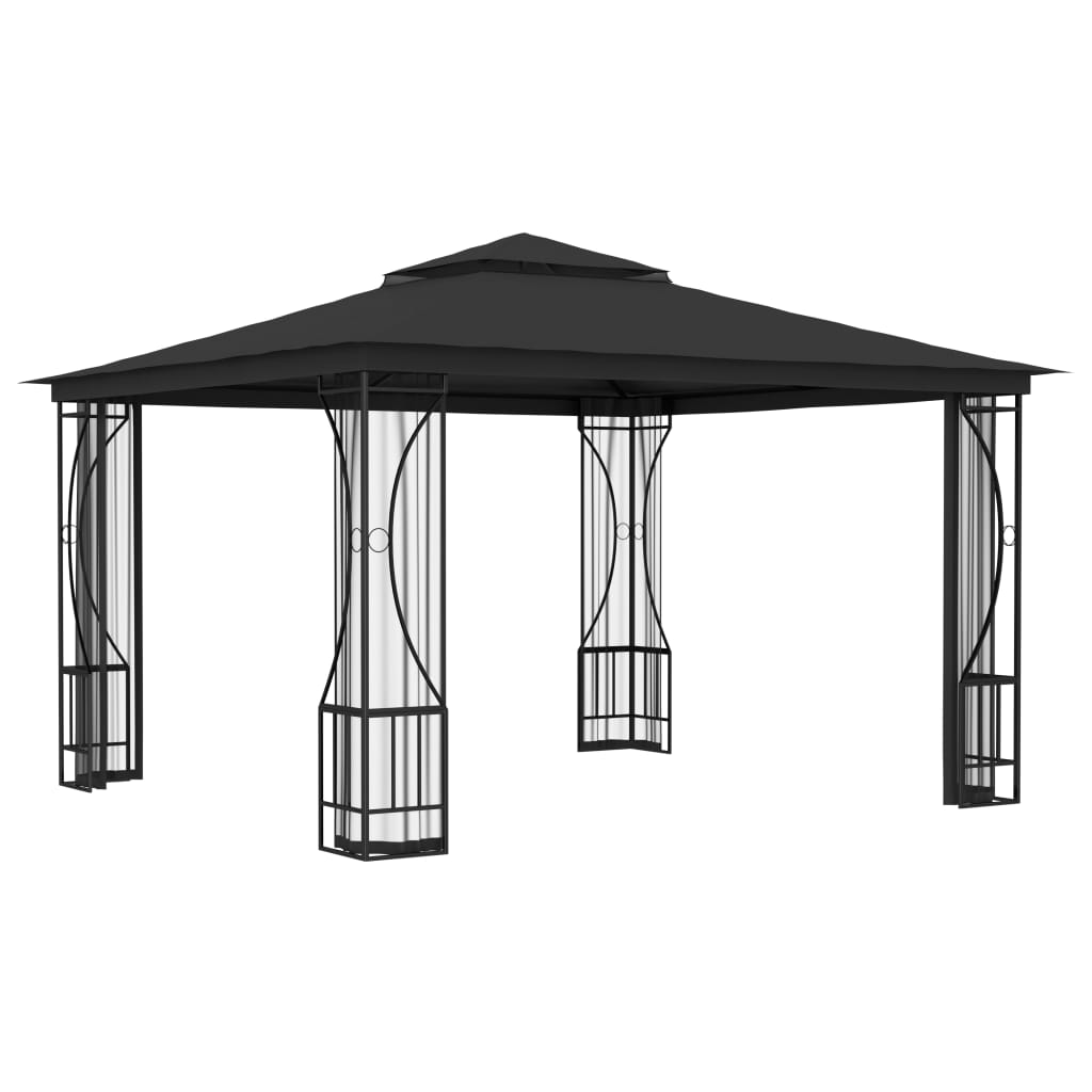 Gazebo with Nets 9.8'x9.8'x8.7' Anthracite I37849