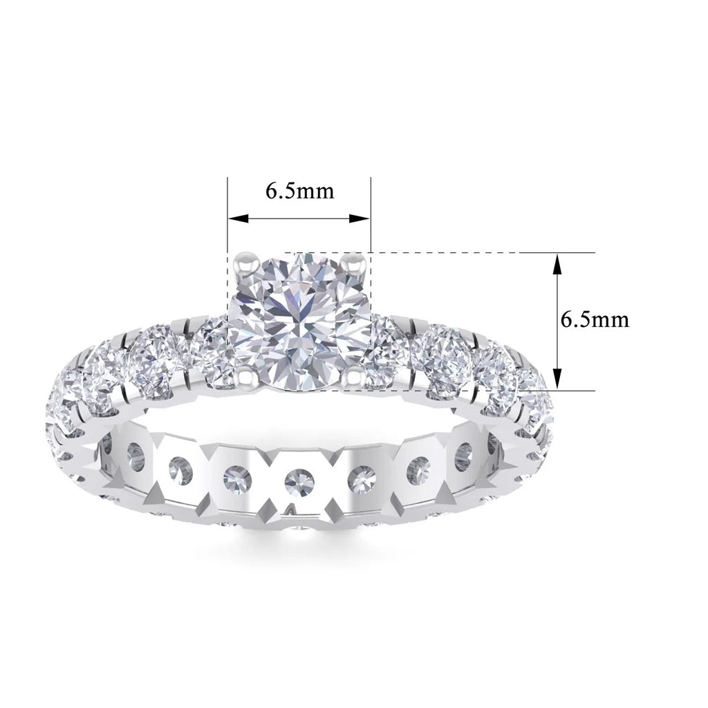 3 Carat Round Shape Moissanite Eternity Ring in 14 Karat White Gold Y43595