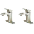Single Hole Single-Handle Bathroom Faucet in Spot Defense Brushed Nickel (2-Pack Combo) O946709