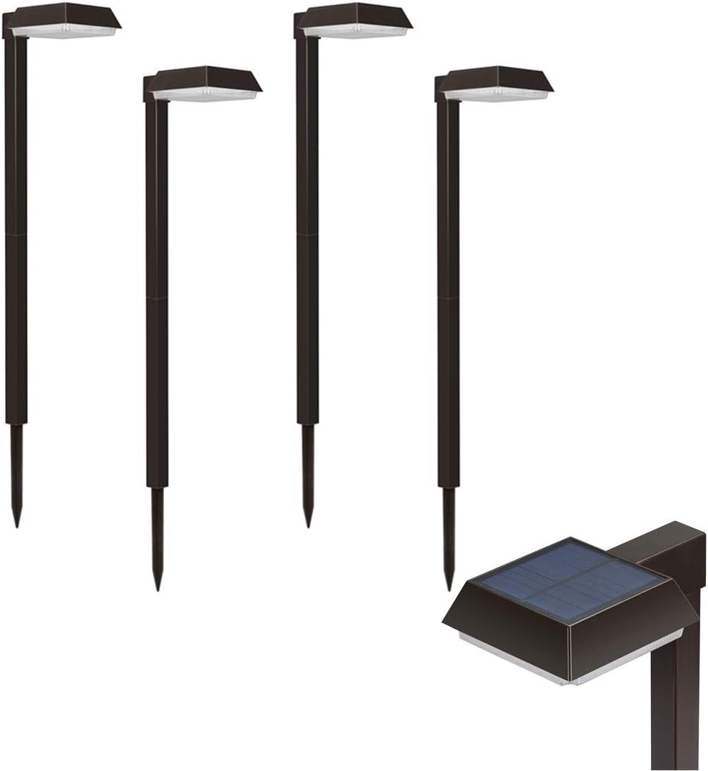 4 Pack Solar Pathway Lights 300 lumens 2-in-1 Warm White and Daylight Modes R244570