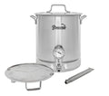 10 Gallon Stainless Steel Home Brew Kettle with False Bottom Thermometer and Ball Valve K495