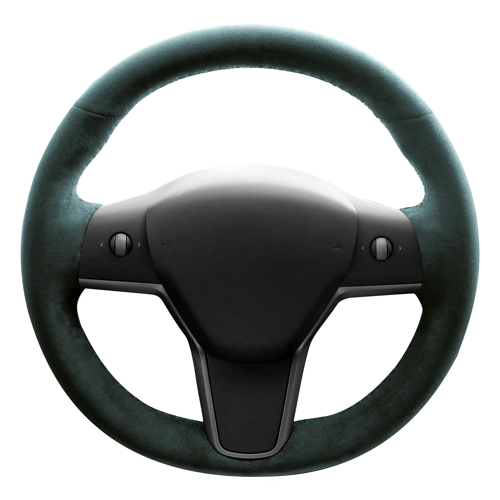 Green Alcantara Car Steering Wheel Cover D6026