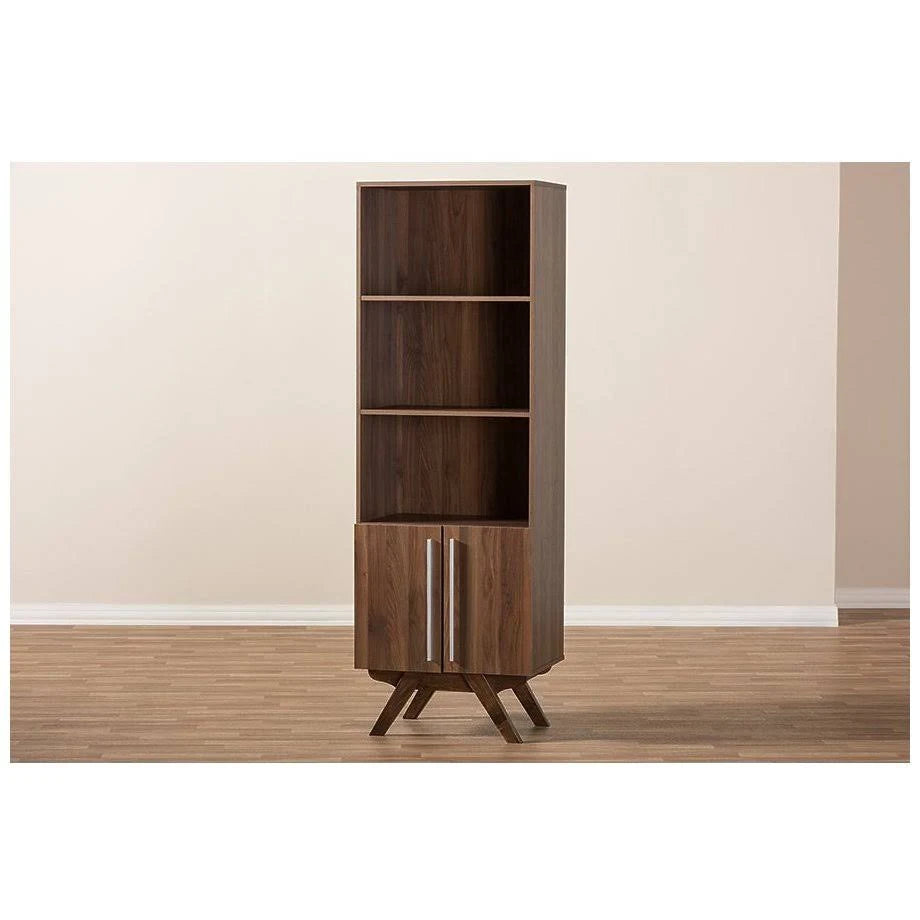 Walnut Brown Wood Bookcase F501312