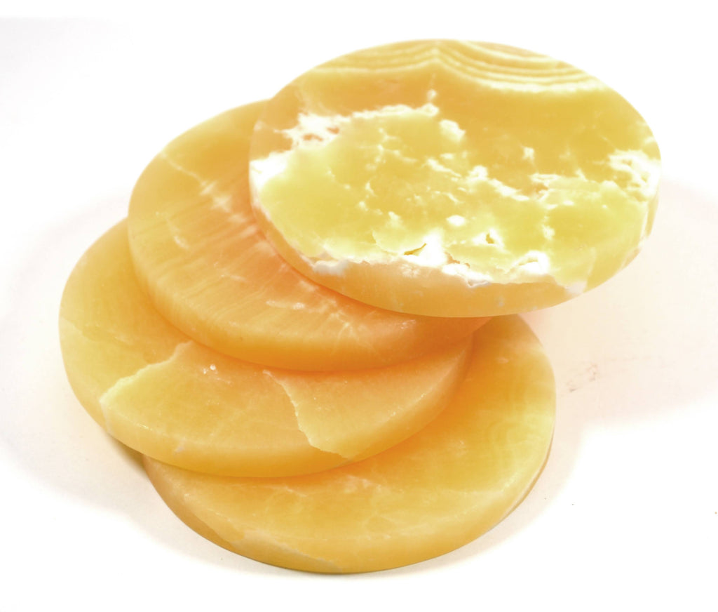 Creamy Orange Aragonite Stone Coasters B841