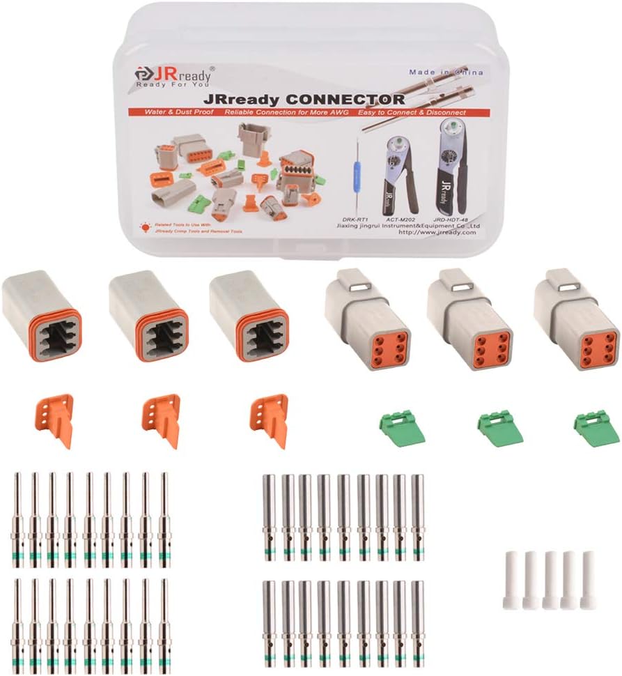 3 Pin Gray Waterproof Electrical Wire Connector, 3 Sets X8226