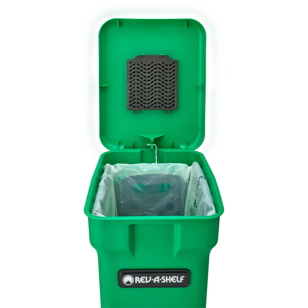Aluminum 35 qt. Waste Container Pull-Out with Black Compost Bin U799113