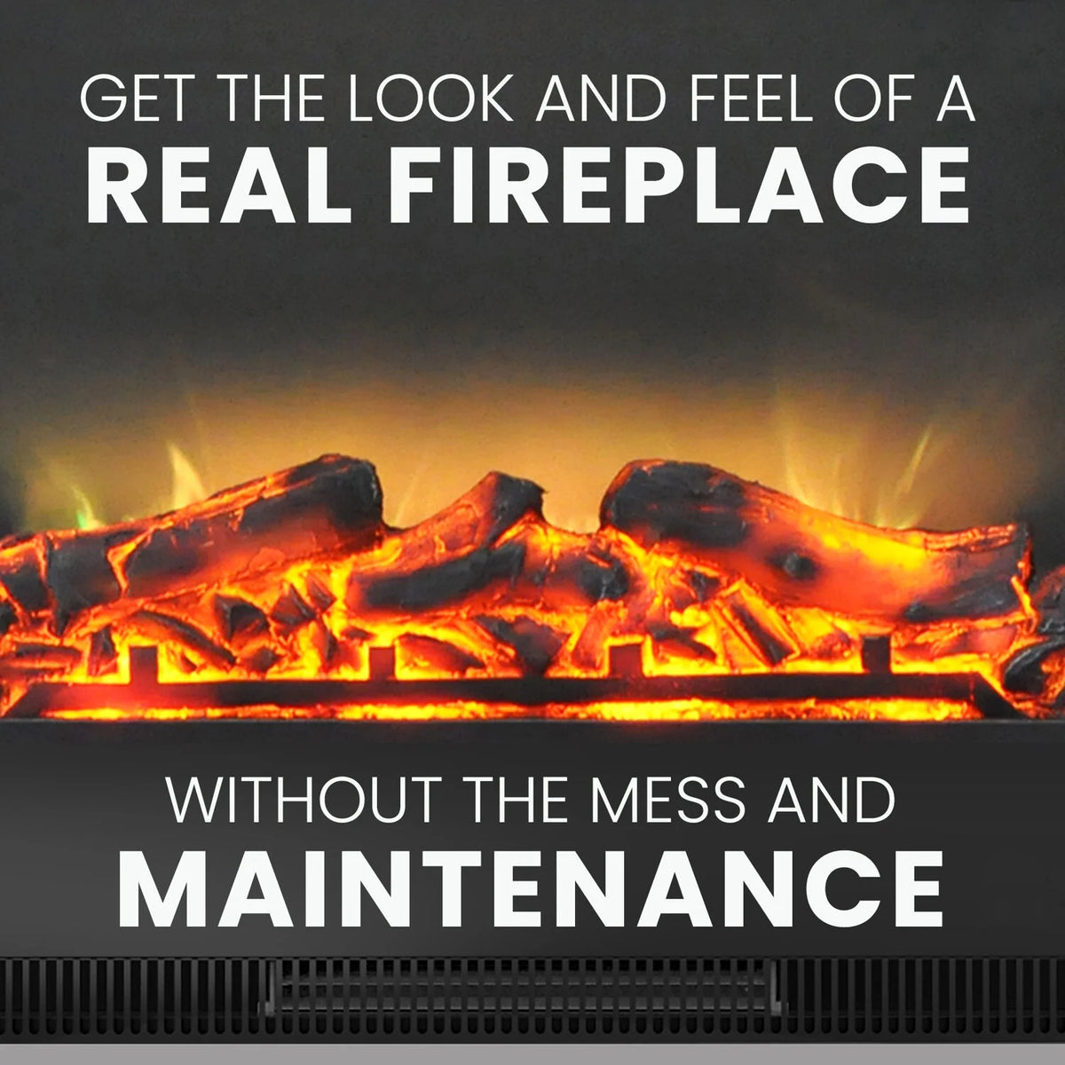 Freestanding Electric Fireplace with Log Insert, Cherry V65335