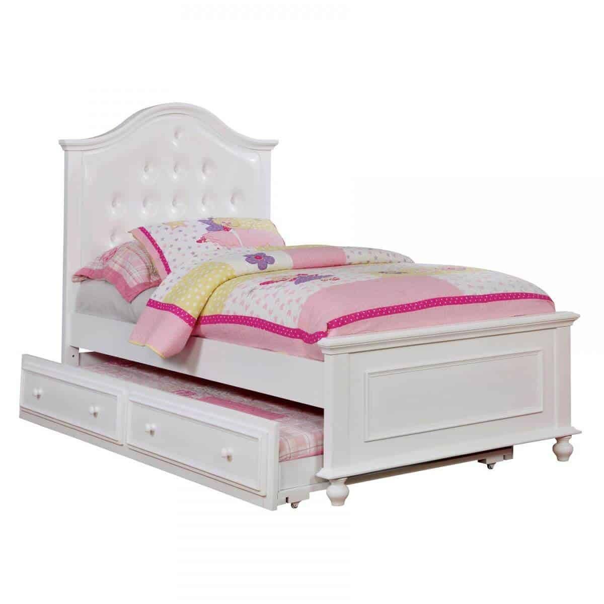 White Faux Leather Full Bed B488374