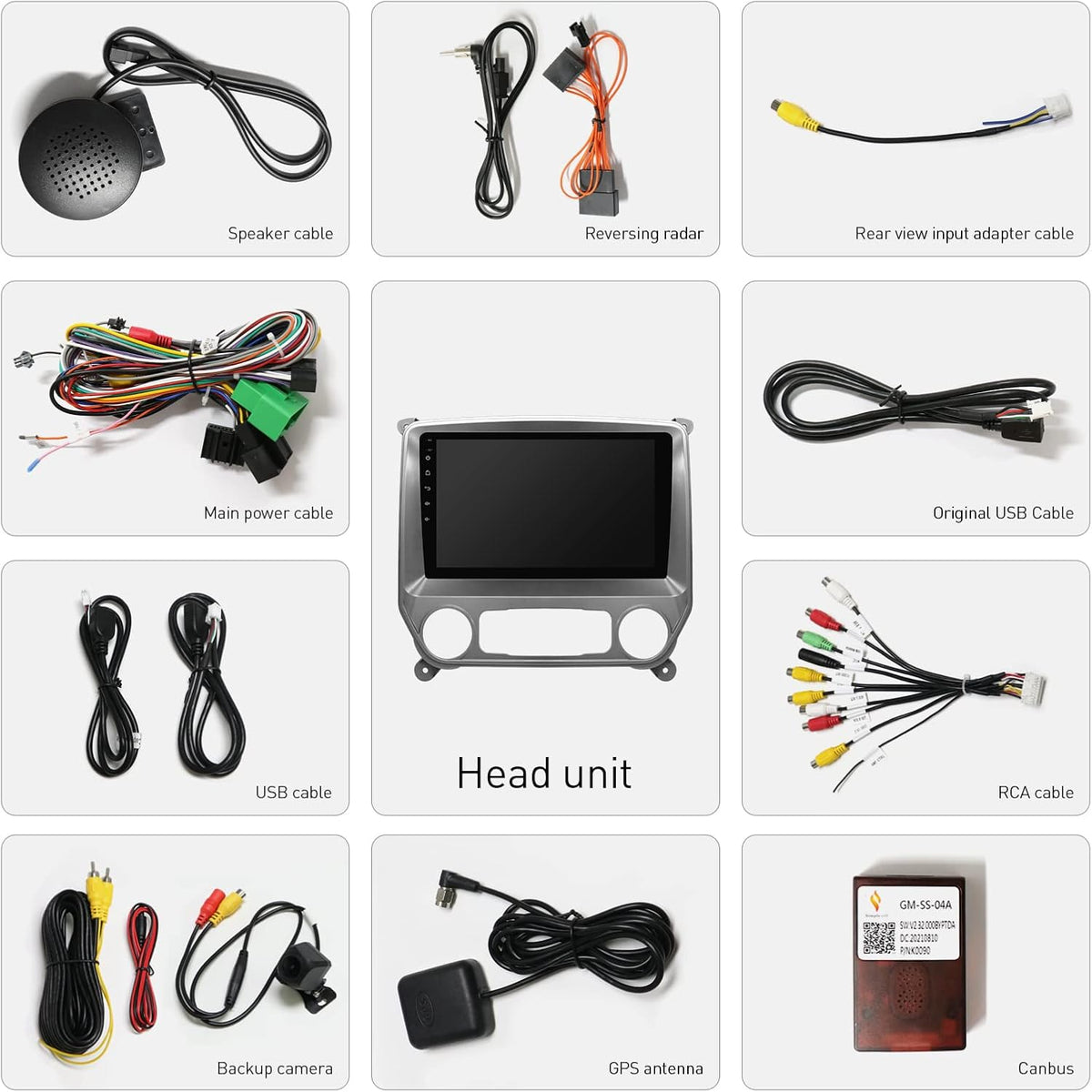 Android 10.0 Car Stereo with Carplay, Bluetooth, AHD Rear View Camera A568419