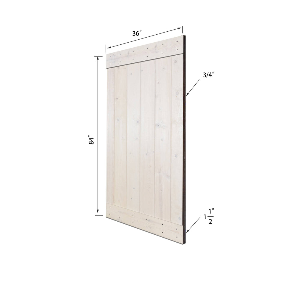Paneled Wood Barn Door with Installation Hardware Kit P517165