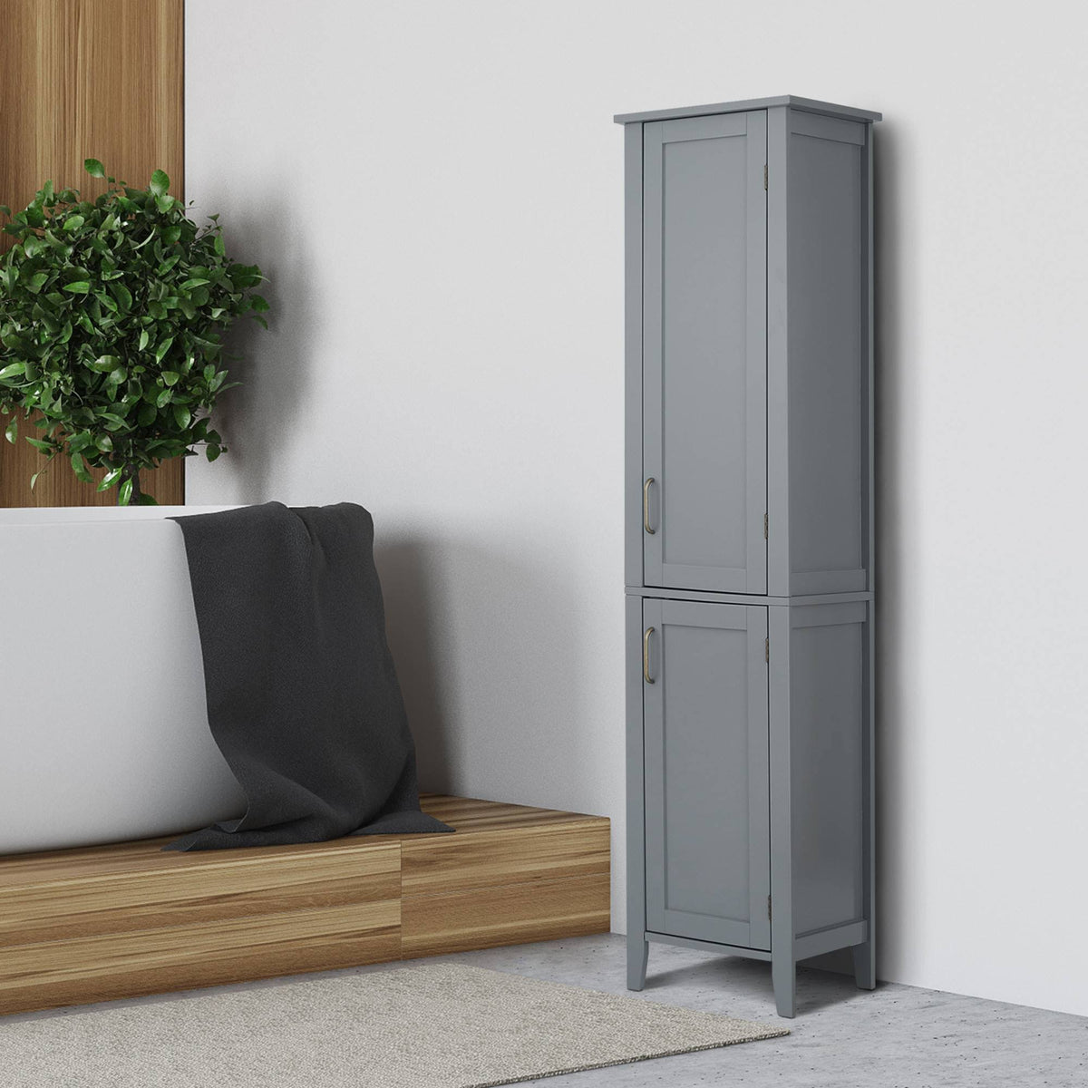 Wooden Linen Tower Cabinet Q18011