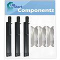 3-Pack BBQ Gas Grill Tube Burner & Heat Shield Plate Replacement Parts I9580