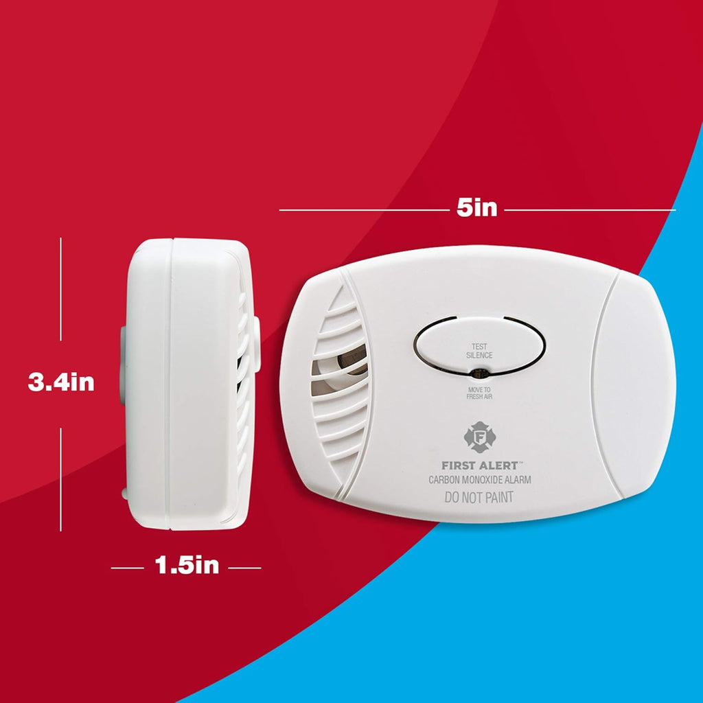 Carbon Monoxide Detector, Battery Operated, White, 3-Pack V170807
