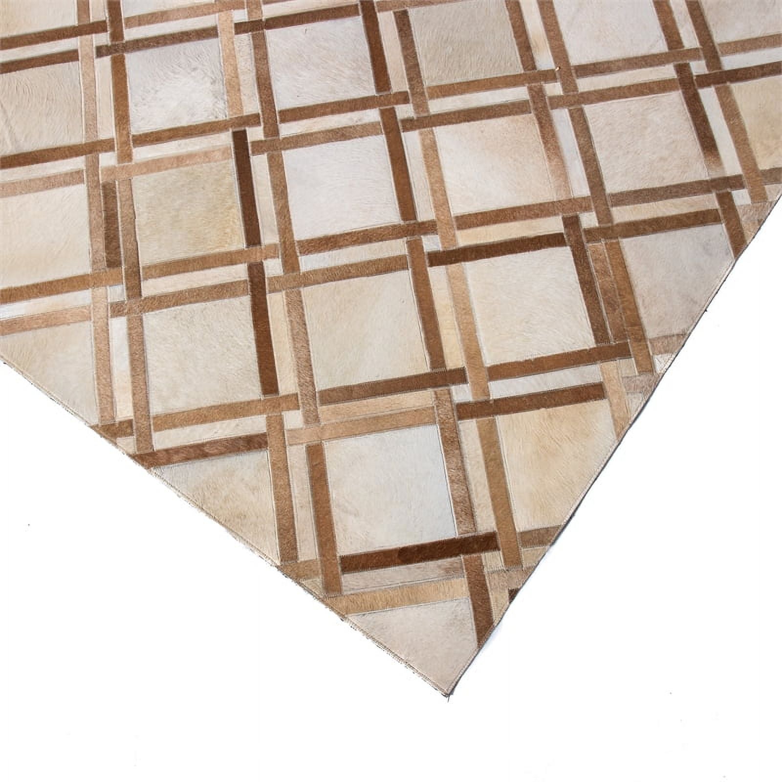 48" x 72" Rectangular Leather Area Rug in Camel O389913