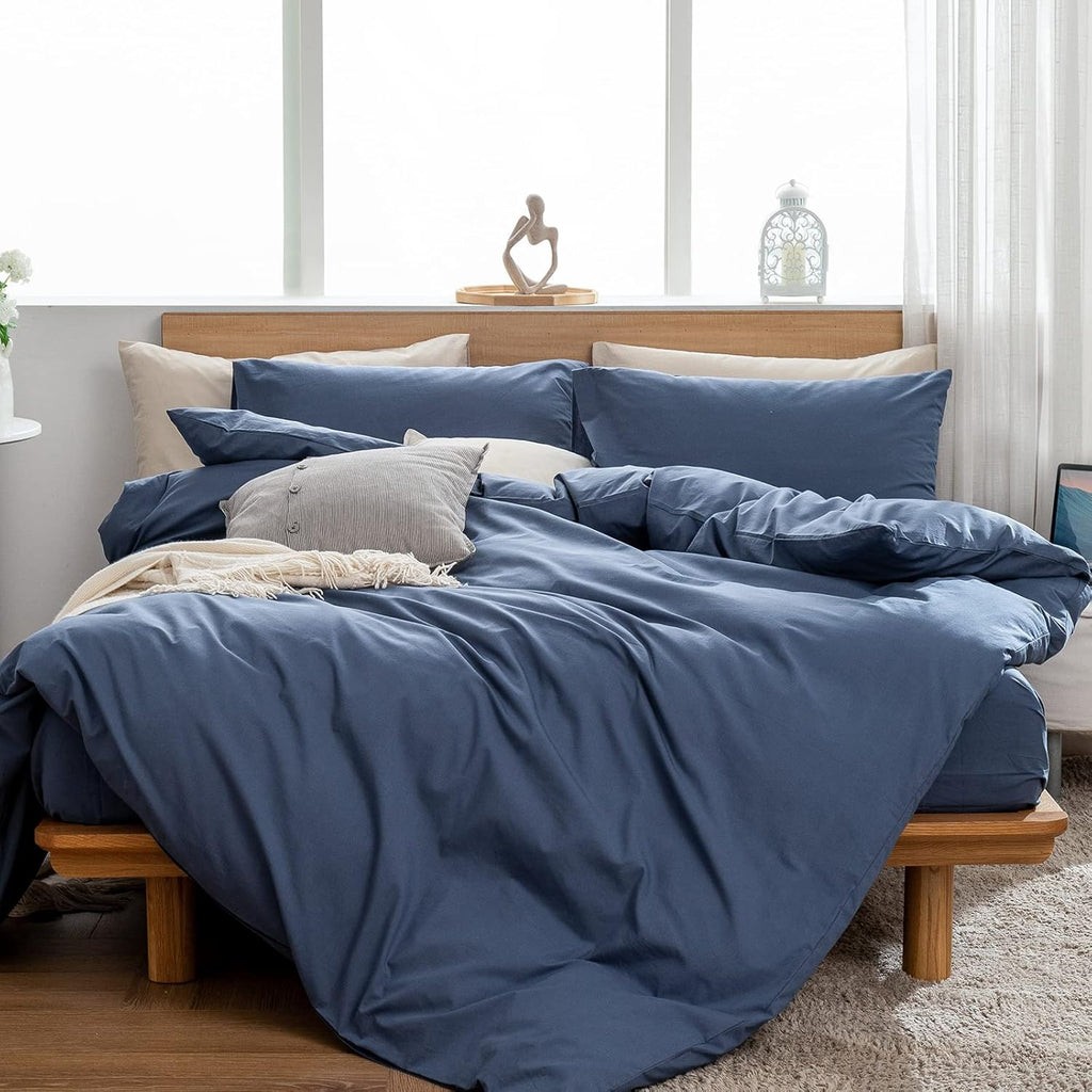 Queen 3 PCs Percale Cotton Duvet Cover Set R8527