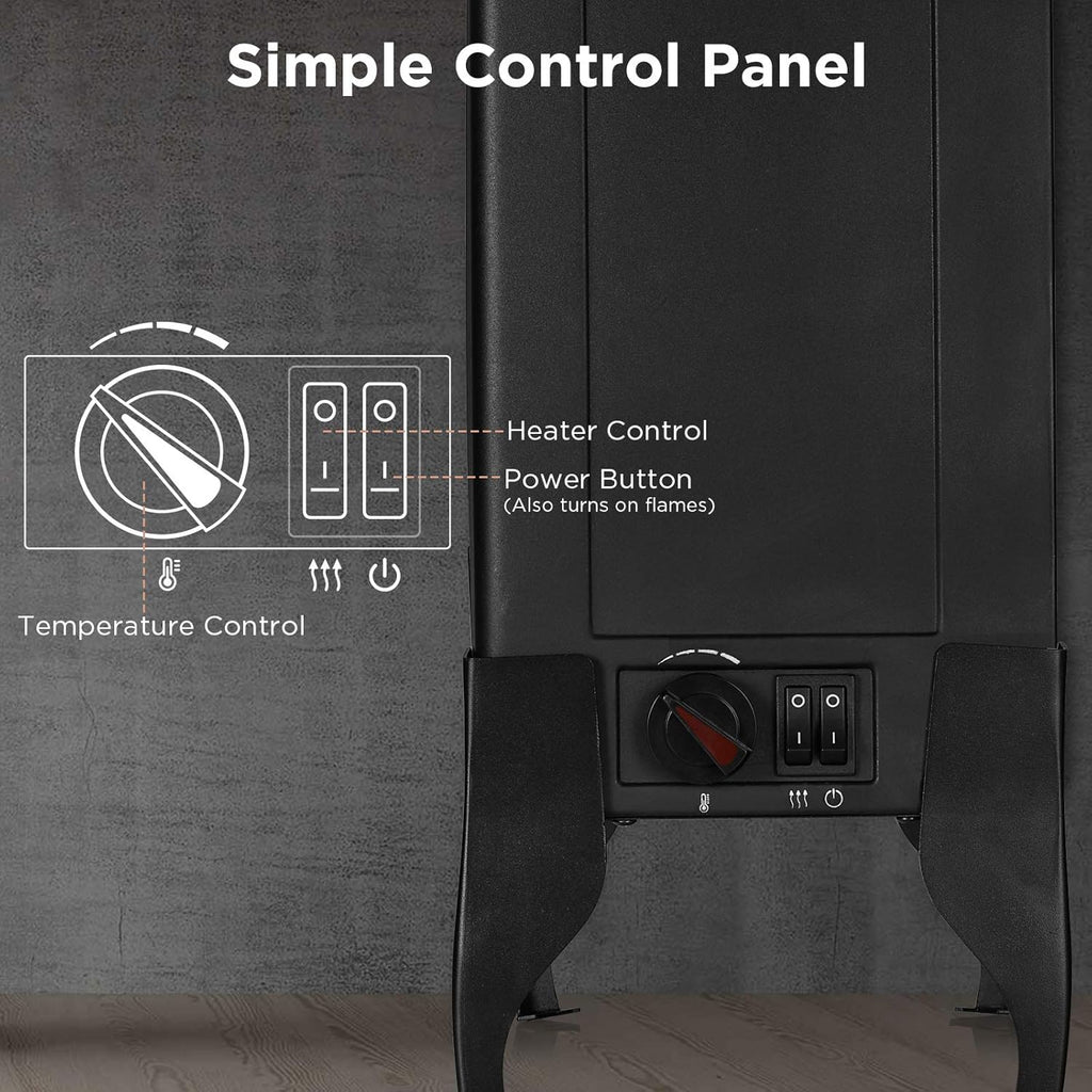 Compact Electric Fireplace Stove, Freestanding, 18" 1400W D9440