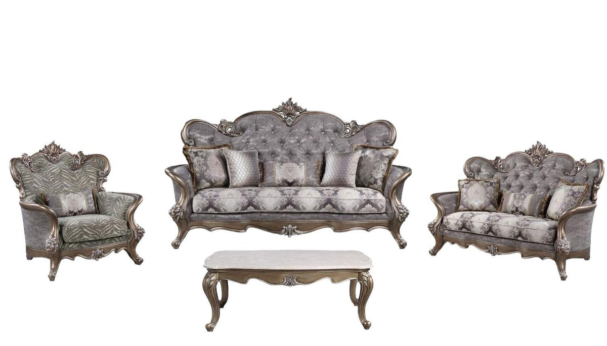 Gray Fabric 4pcs Living Room Set B9713