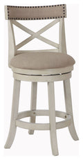 Antique White 24-Inch Counter Stool with Fabric Seat Z160025