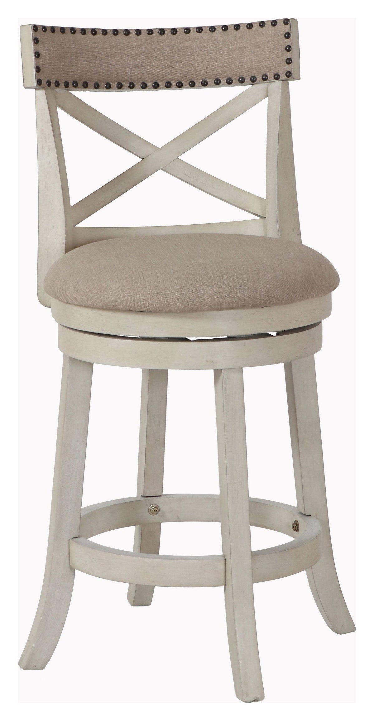 Antique White 24-Inch Counter Stool with Fabric Seat Z160025