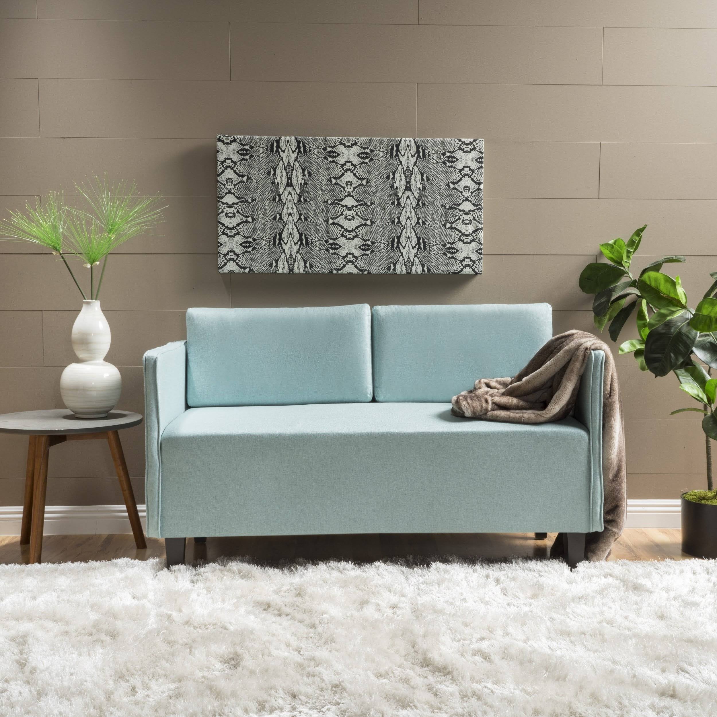 Dark Teal Fabric Loveseat R60121