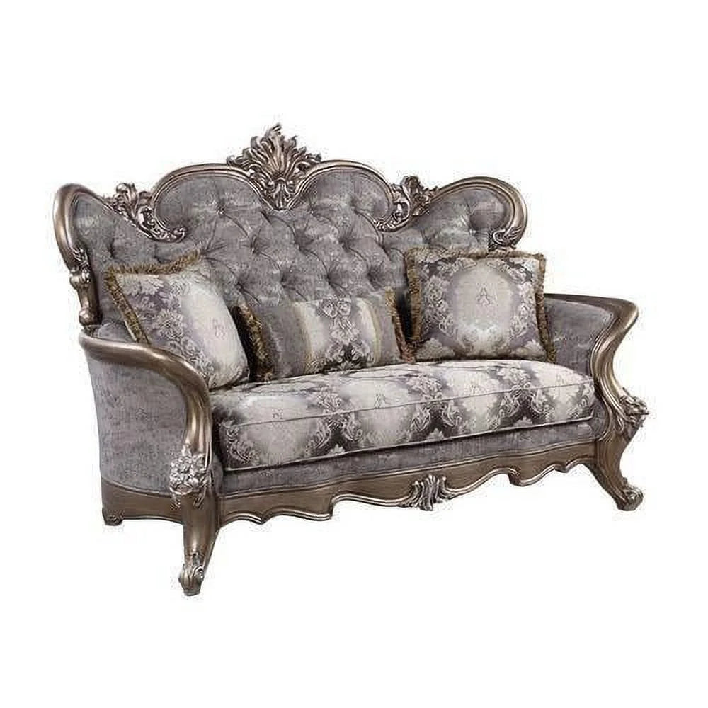 Gray Fabric 4pcs Living Room Set B9713
