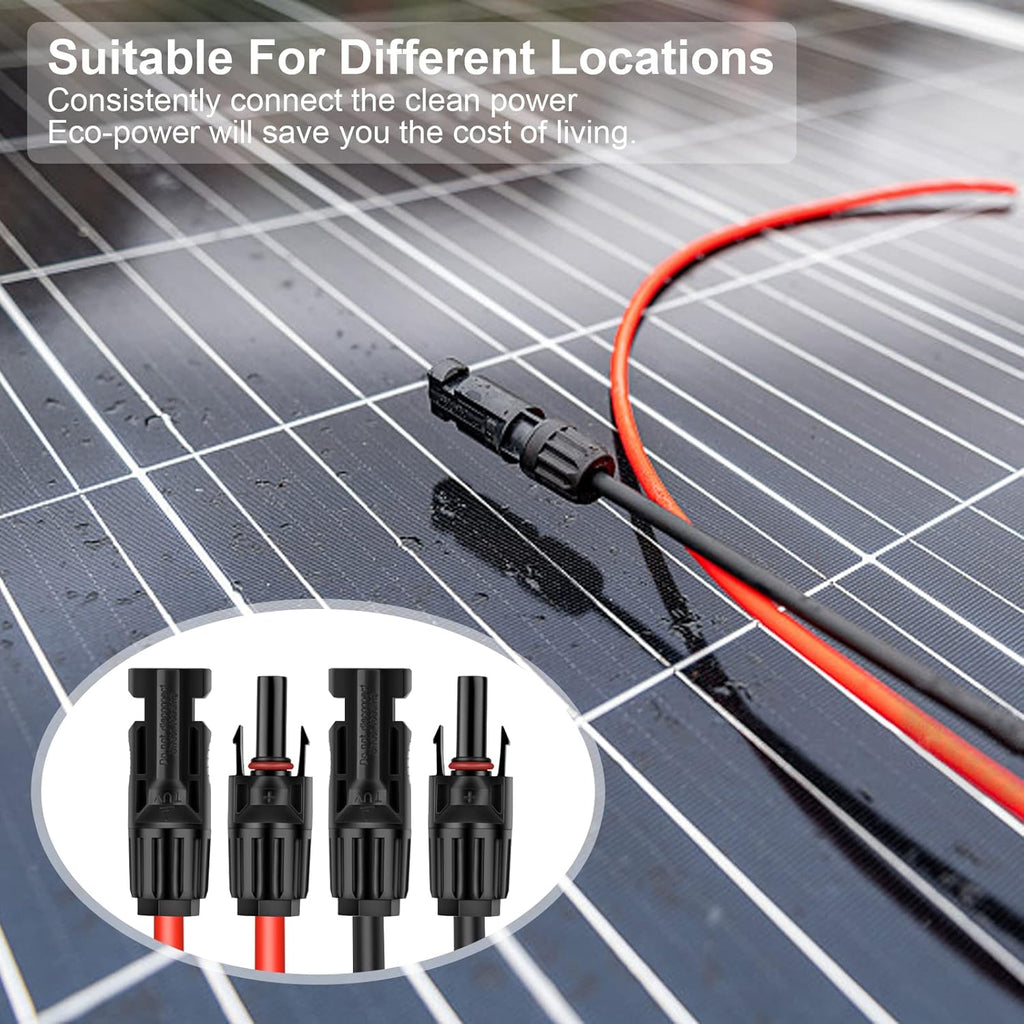 20Ft 10AWG Solar Extension Cable with Female and Male Connector U3468