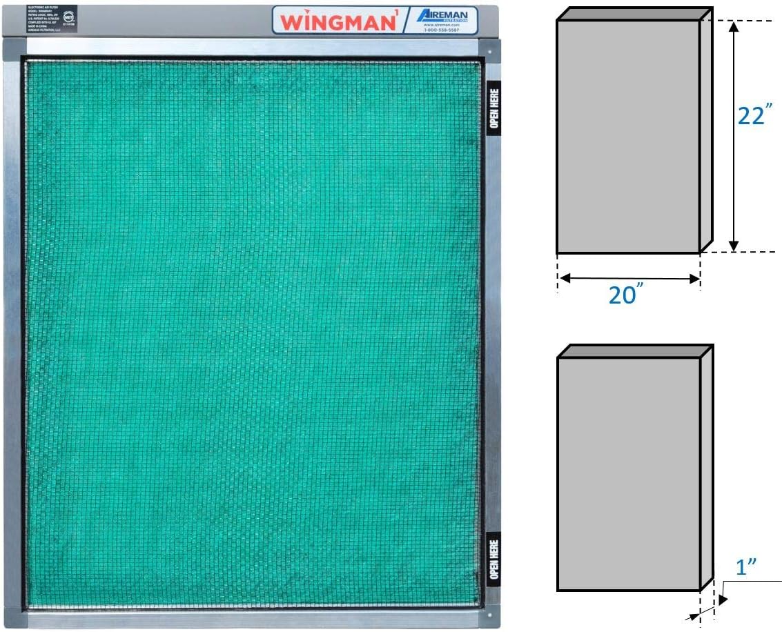 17x25x1 Electronic Air Filter with Year Supply of Replacement Pads H1098