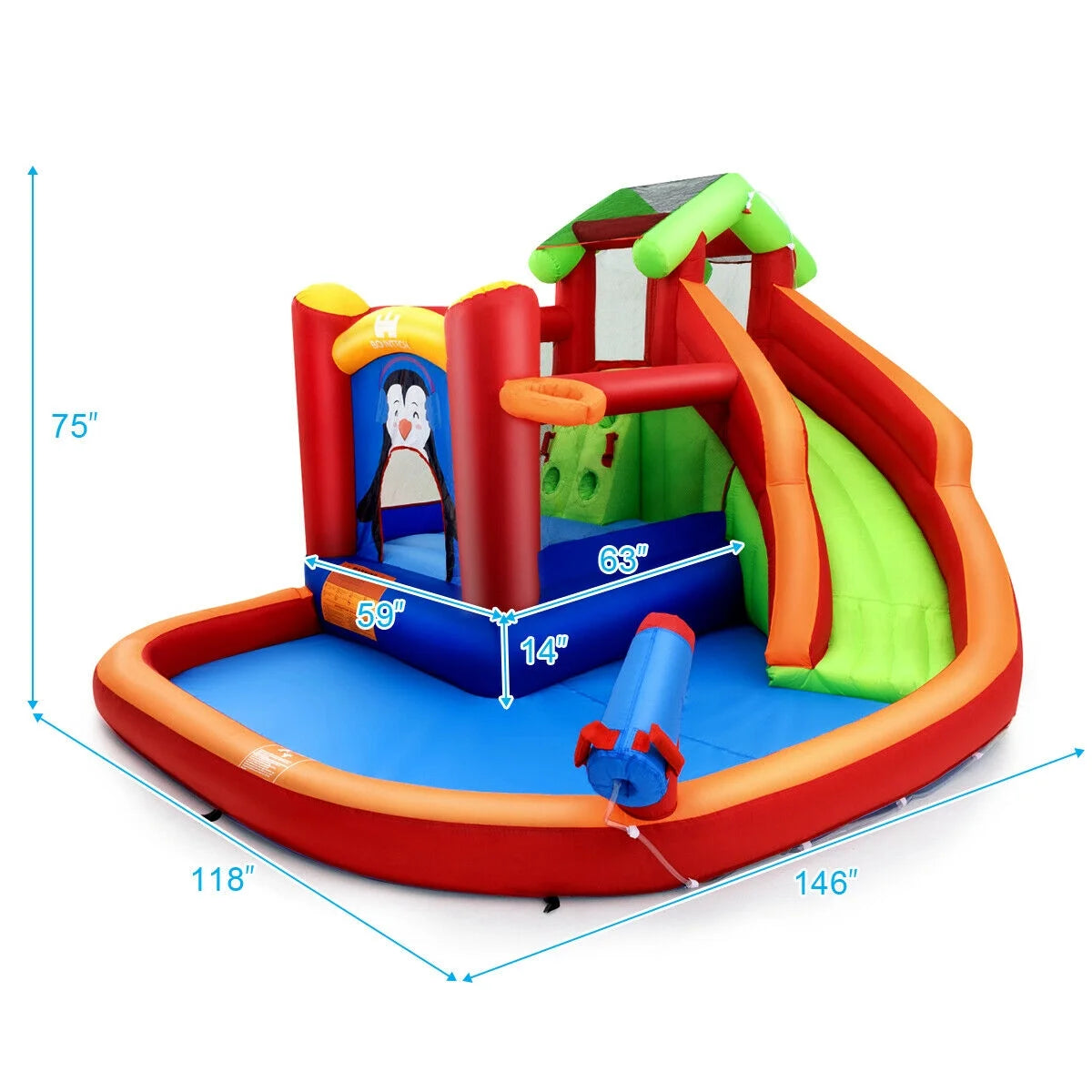 Inflatable Slide Bounce House with Splash Pool K20494