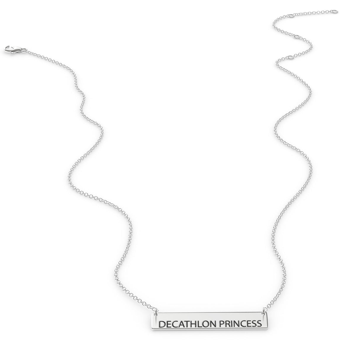 Princess Bar Pendant Necklace Sterling Silver P51460