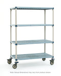 4-Tier Stem Caster Cart with Open Grid Shelves S26662