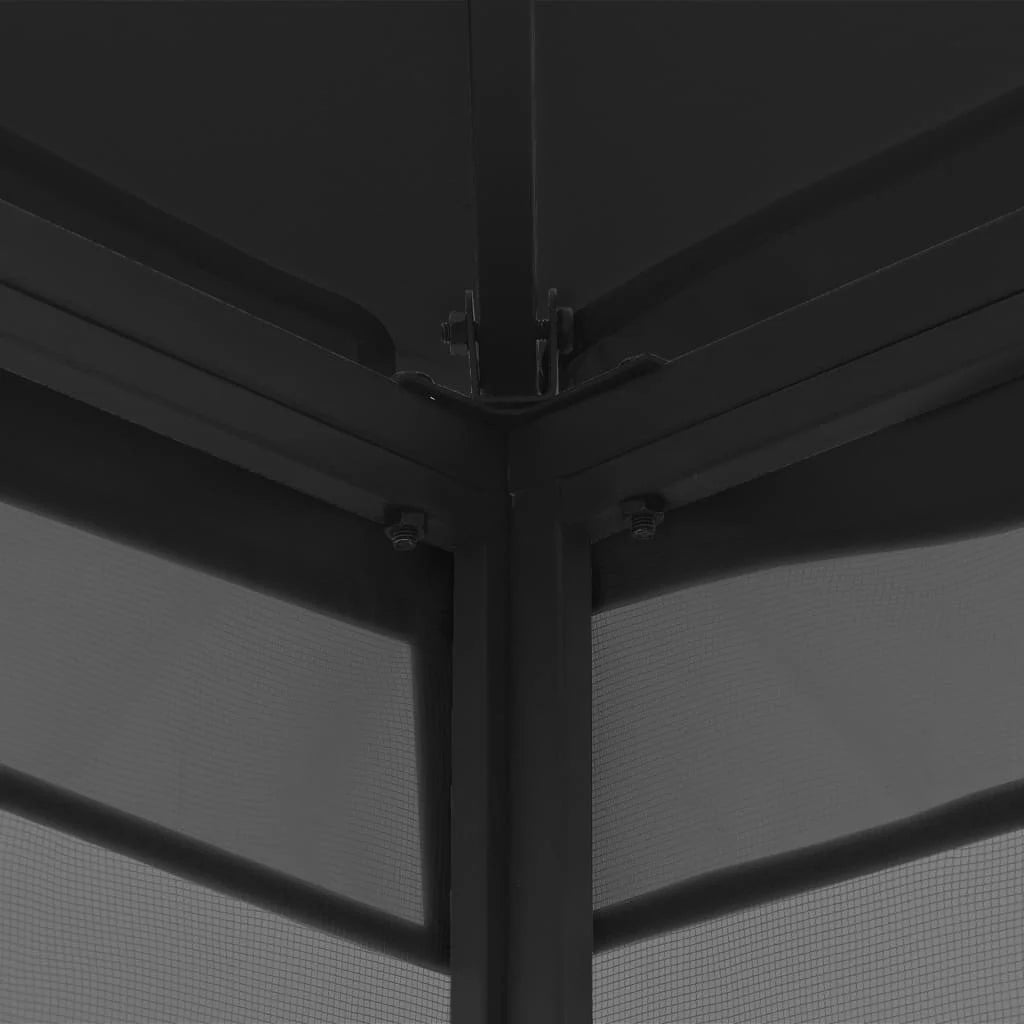 Gazebo with Nets 9.8'x9.8'x8.7' Anthracite I37849