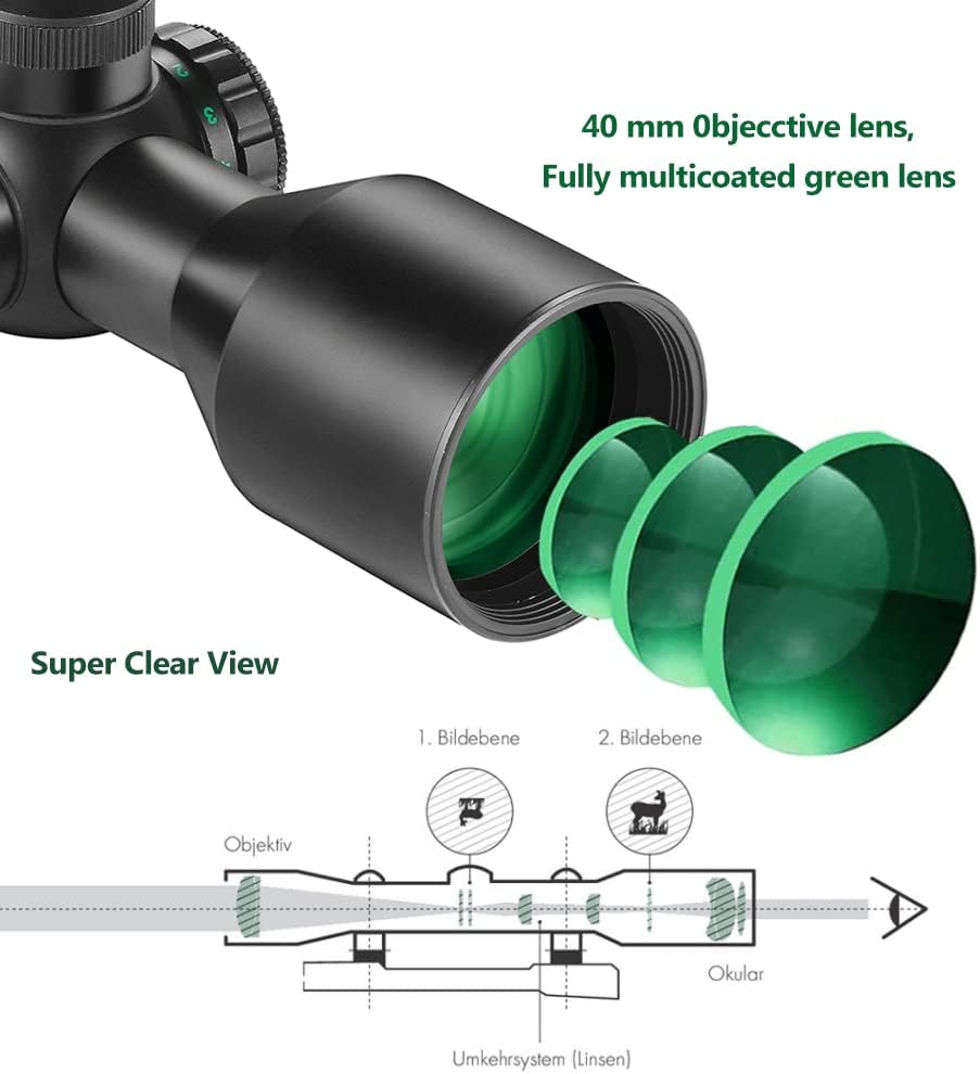 Compact Rifle Scope Red Green Illuminated Mil-dot Reticle Pack of 2 F5913