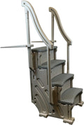 Beige 4 Step Above Ground Swimming Pool Ladder with Handrails J7384