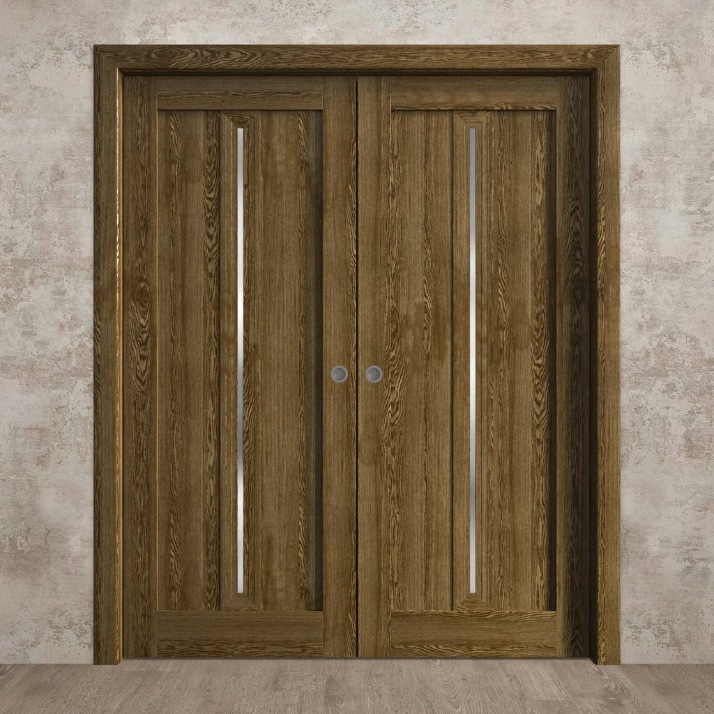 Sliding French Double Pocket Doors 48 x 84 inches Solid Wood H807