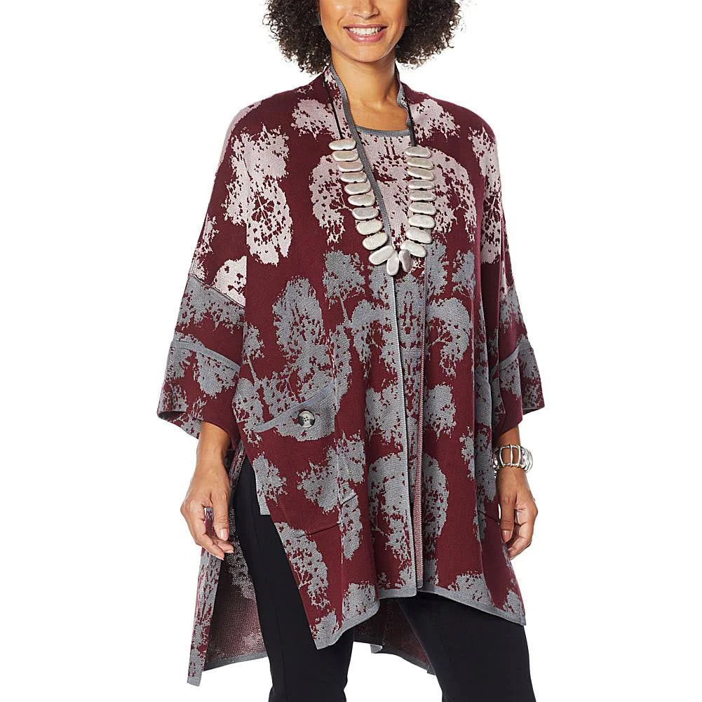 Red Jacquard Kimono R210