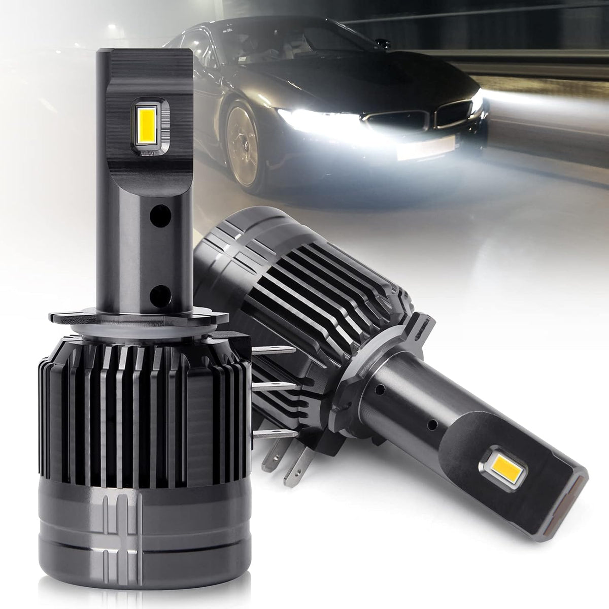 H15 LED Headlight Bulbs 60W 13200LM 6000K White Pack of 2 A315789