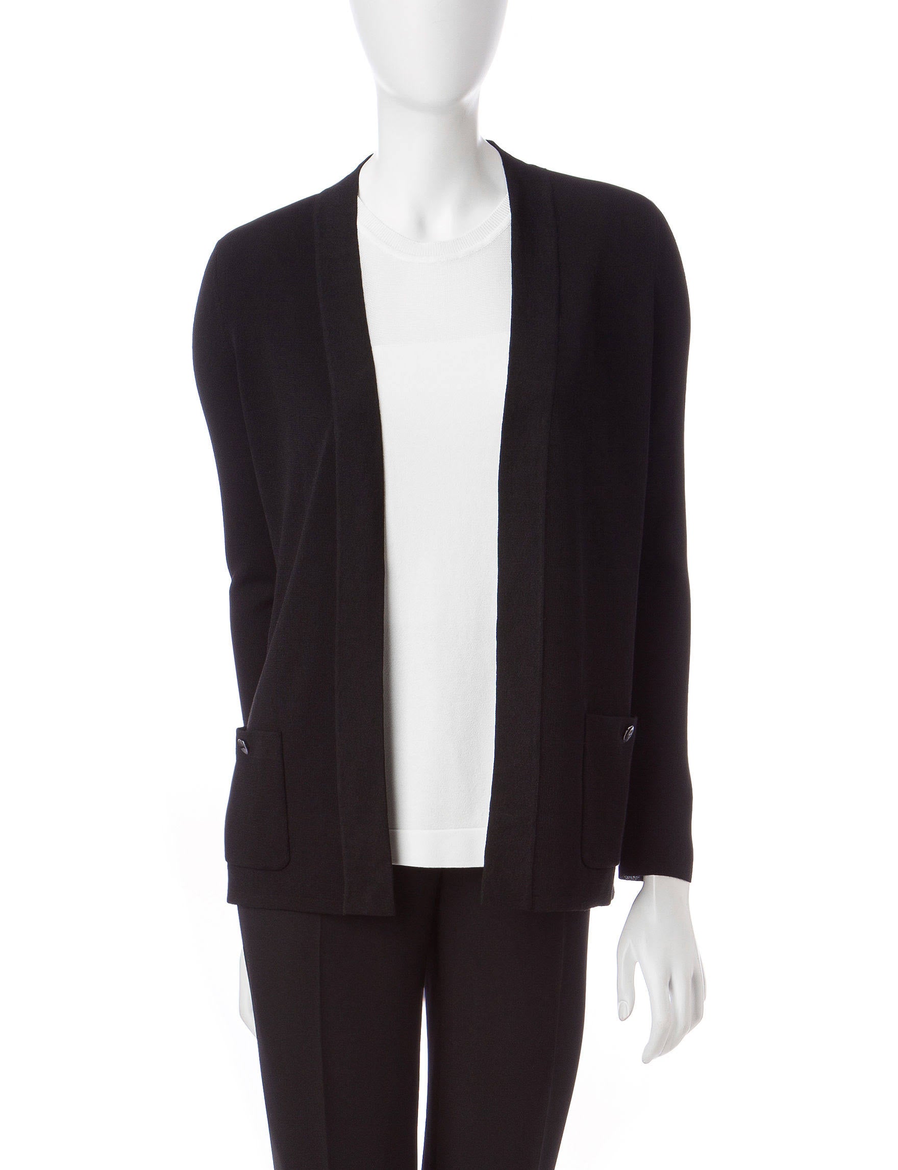 Black Open-Front Cardigan Y4779