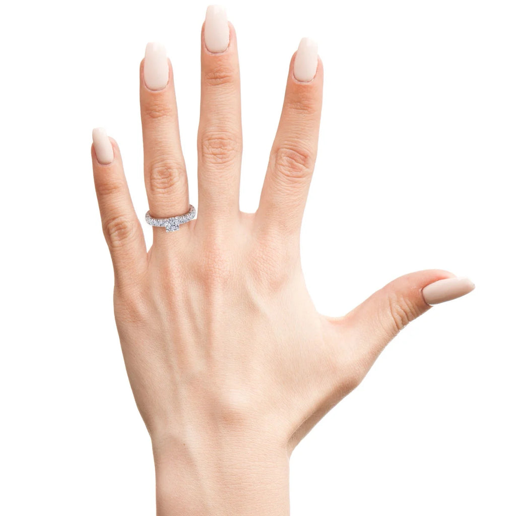 3 Carat Round Shape Moissanite Eternity Ring in 14 Karat White Gold Y43595