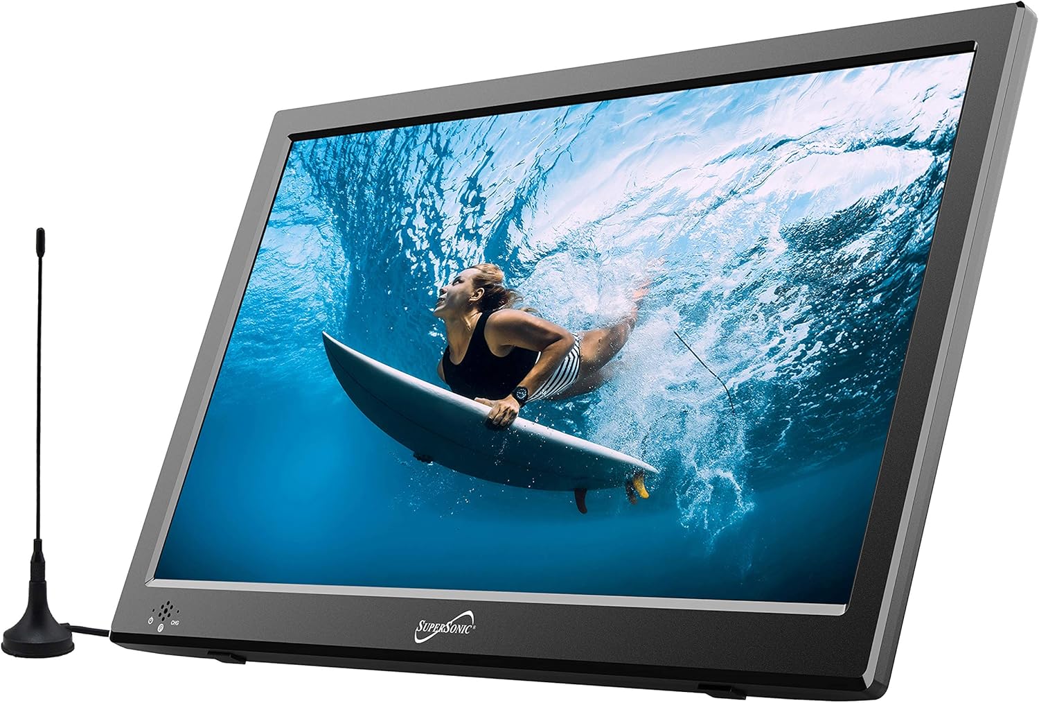13 Portable Widescreen LED TV with USB/SD Inputs, HDMI, FM Radio, Rechargeable Battery A84102