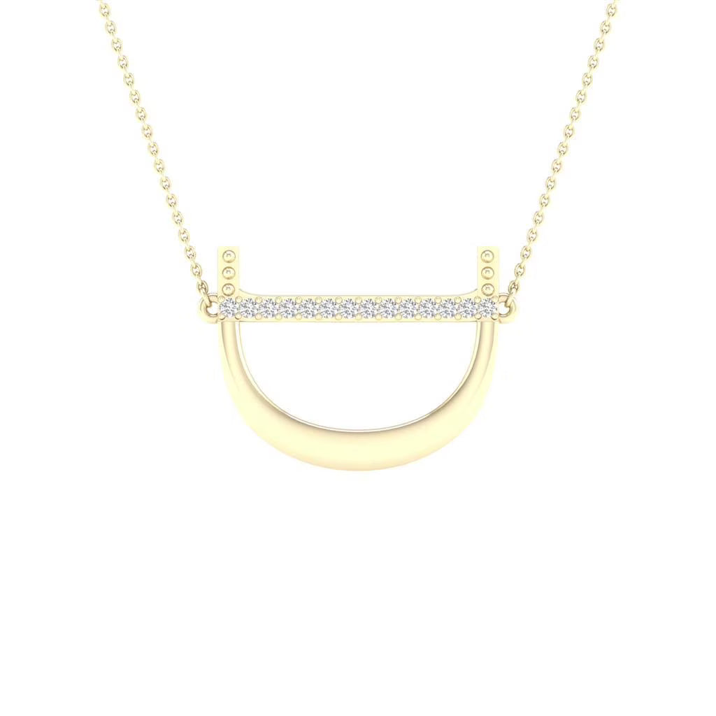 10k Yellow Gold Diamond Initial D Letter Necklace 1/20 Cttw M569761