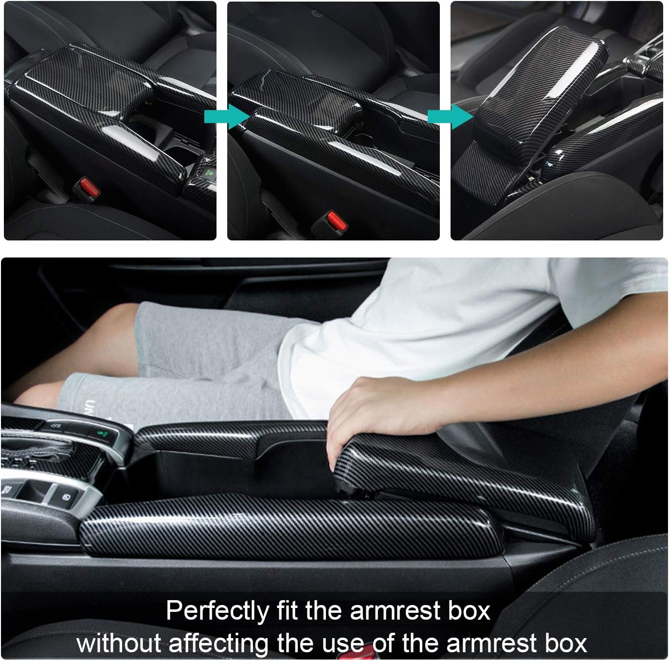 Carbon Fiber Center Console Armrest Cover O213