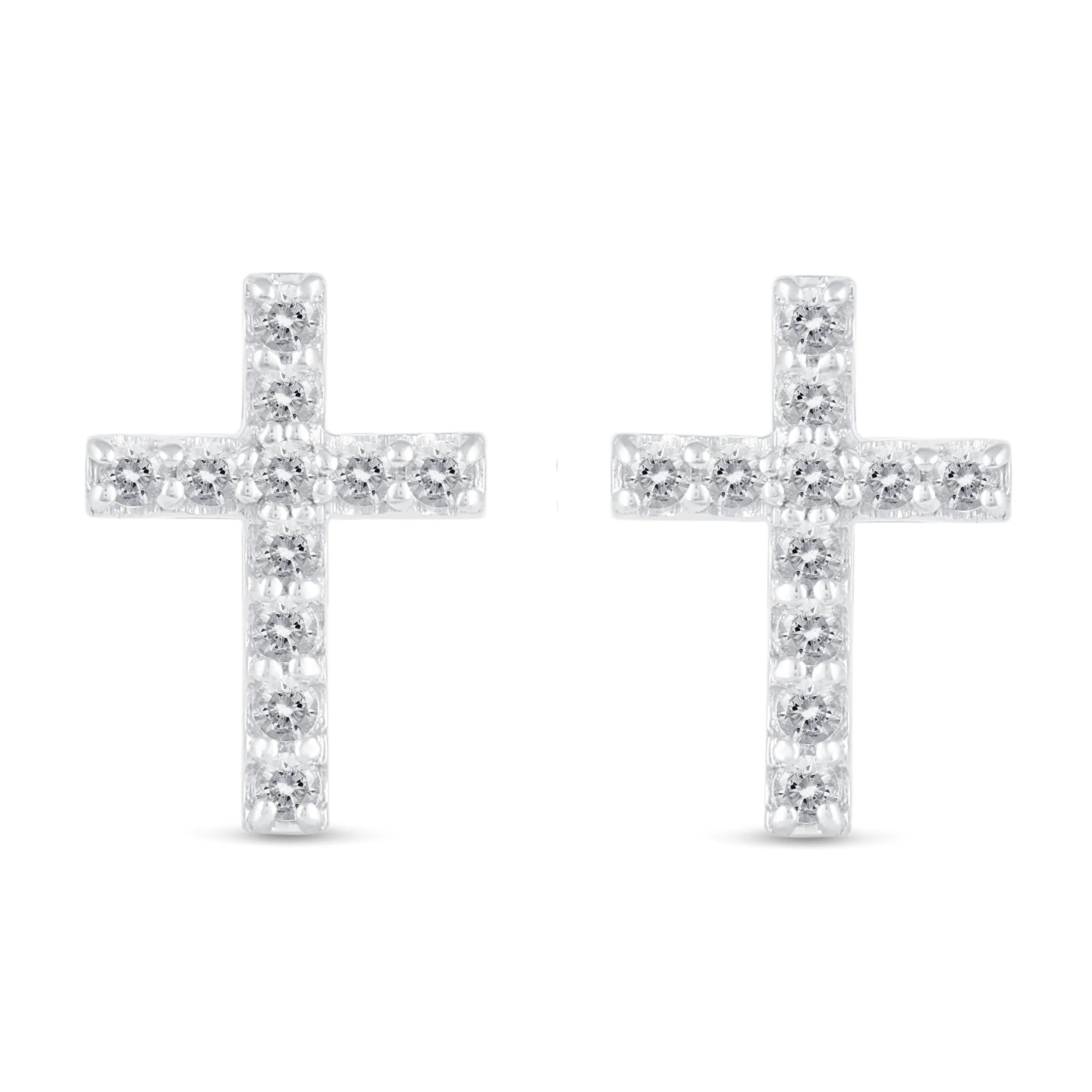 1/4 CTW Real Diamond Stud Earrings in 925 Sterling Silver N157585