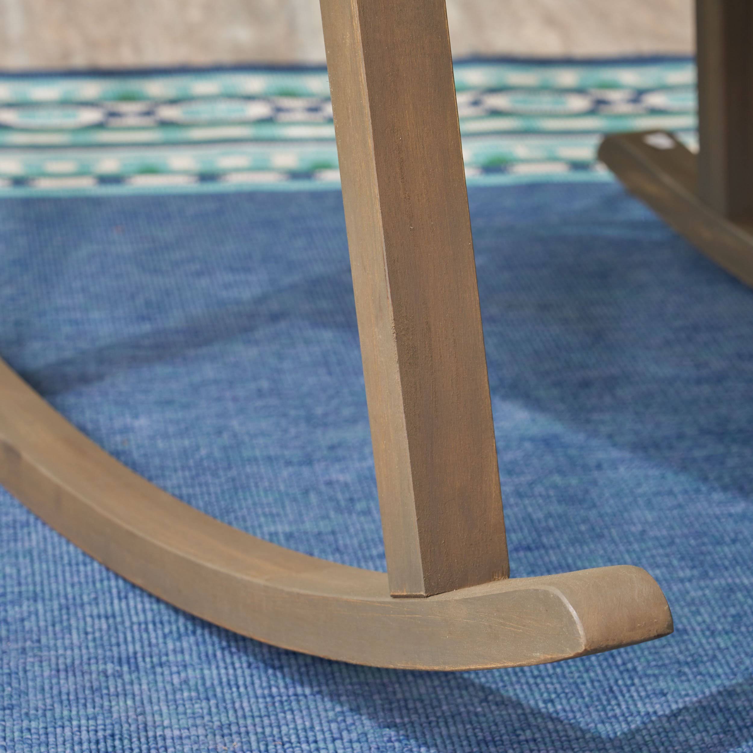 Gray Acacia Wood Rocking Chair P7746