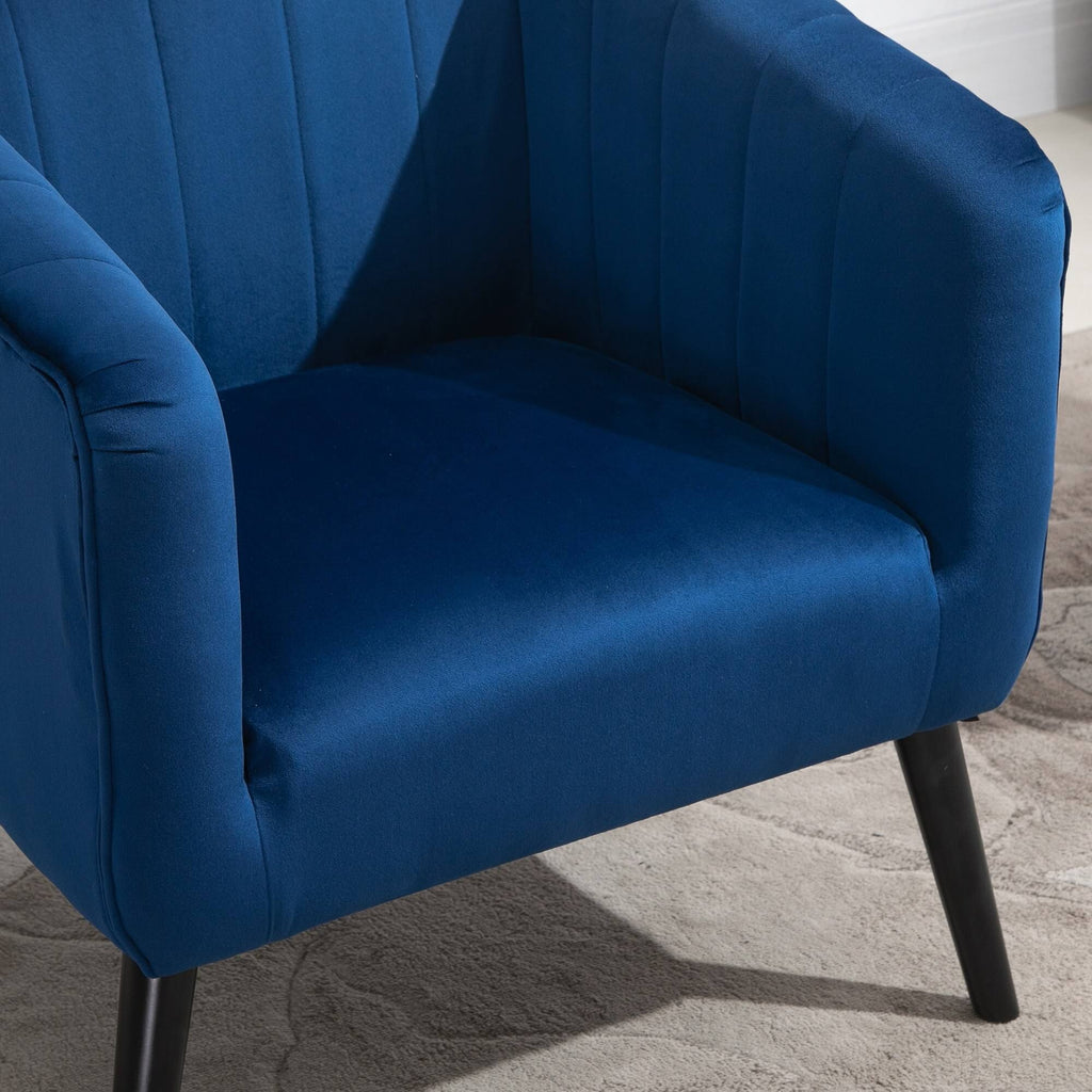 Blue Velvet Accent Armchair Y169015